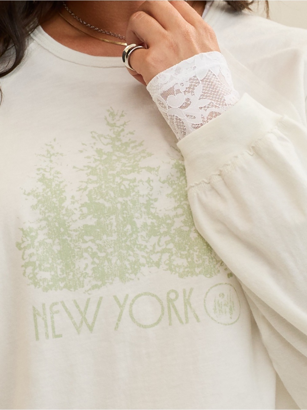 NWT Aerie Cozy Long Sleeve Oversized Boyfriend T-Shirt